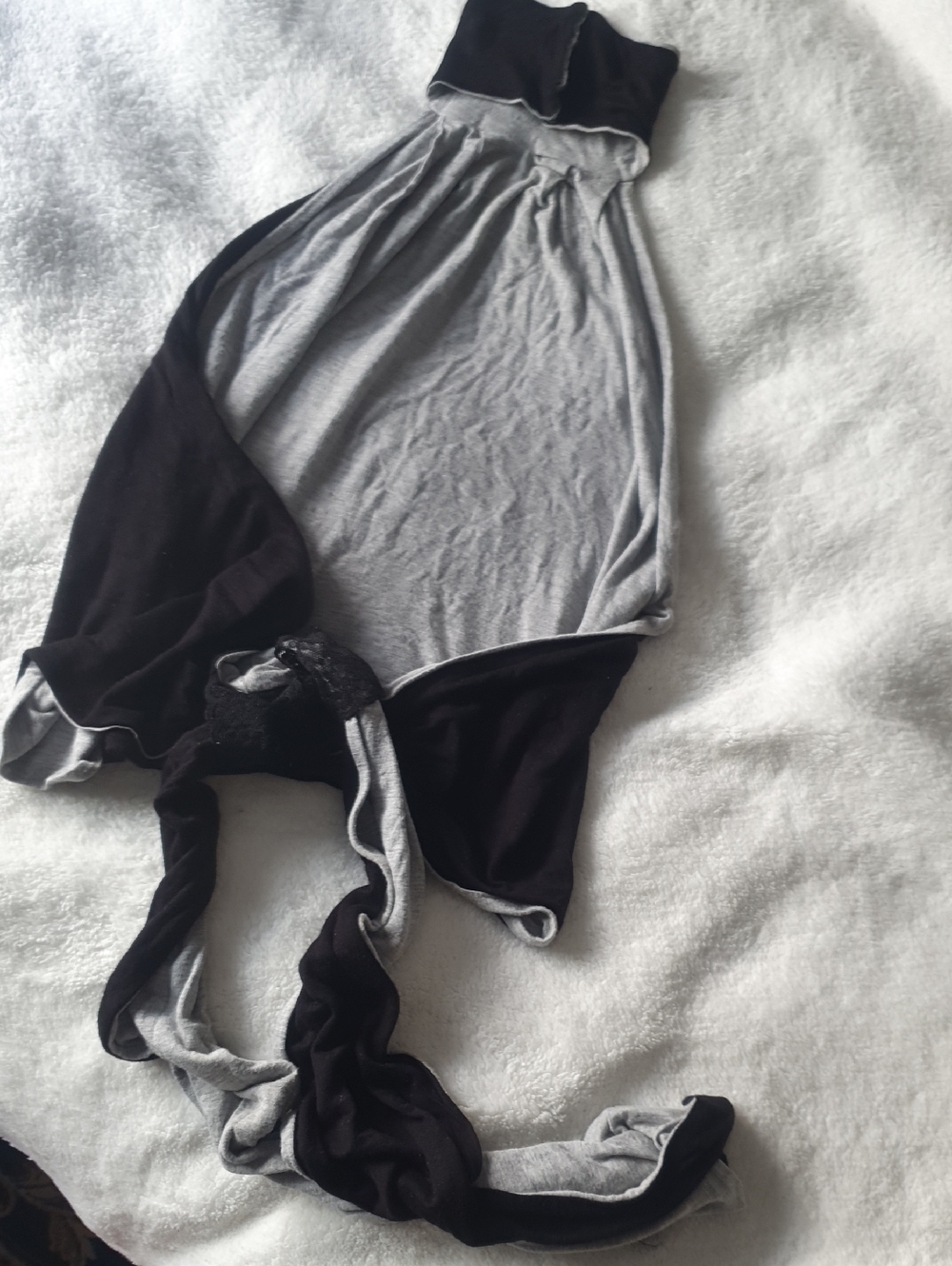 Black & Gray Reversible Halter Top